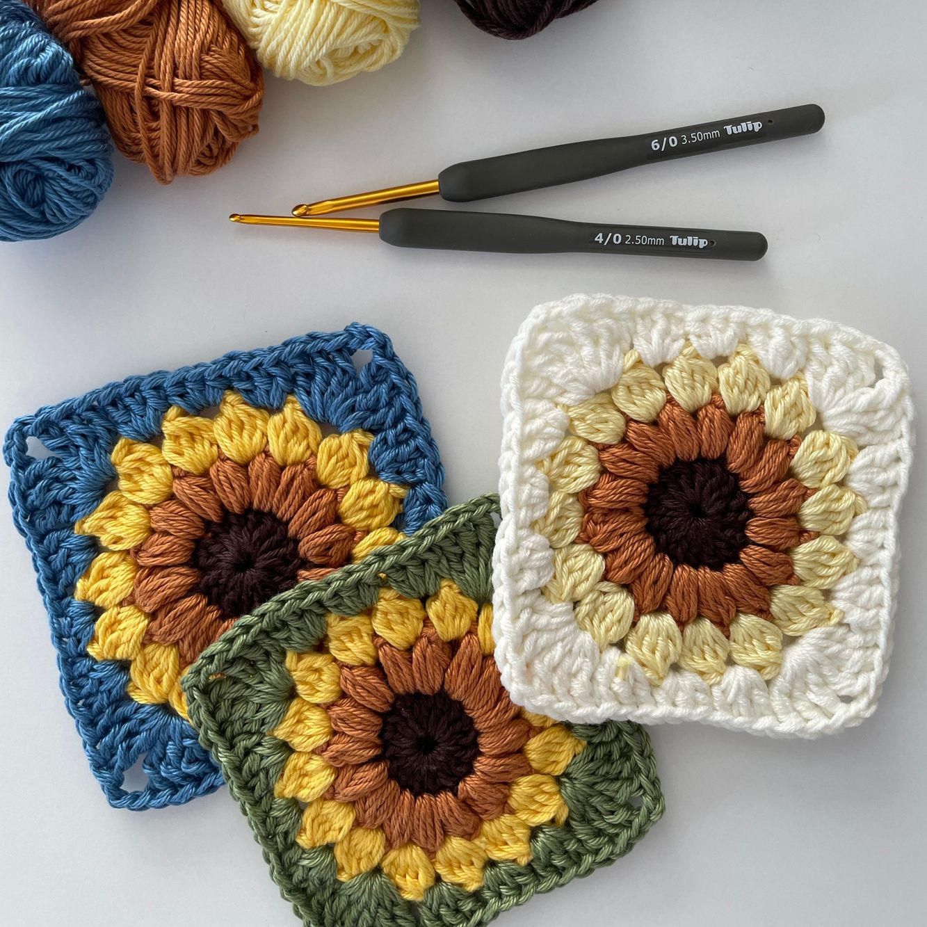 Sunflower granny square multicolor