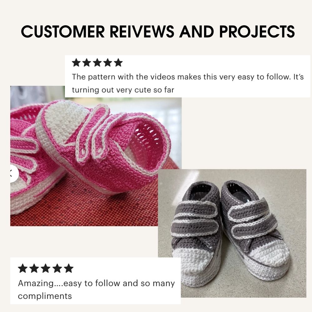 Crochet baby sneaker booties made by customers – crochet pattern results