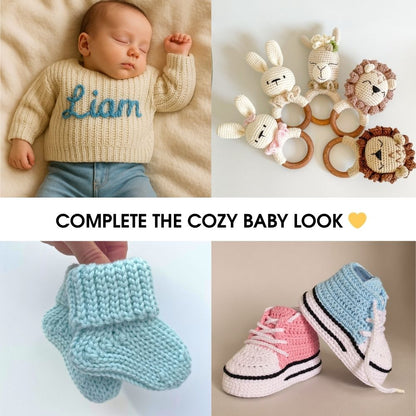 Crochet baby patterns collection, baby hat mittens and socks crochet patterns, matching crochet baby accessories