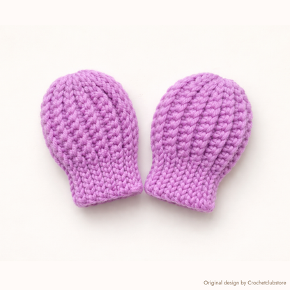 Crochet baby mittens pattern, soft ribbed baby mittens made with crochet, beginner friendly thumbless mittens design