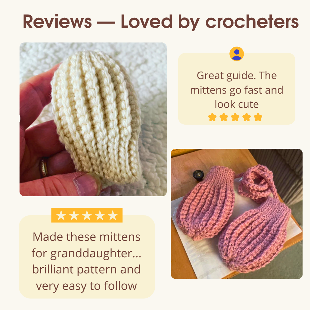 Customer reviews crochet baby mittens pattern, easy to follow crochet pattern loved by crocheters