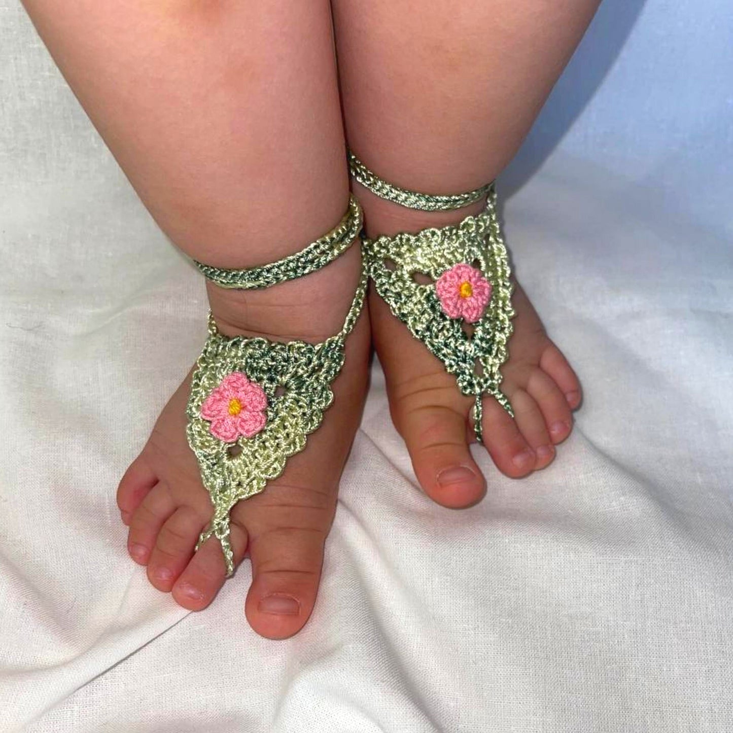 Crochet Baby Barefoot Sandals FREE PDF