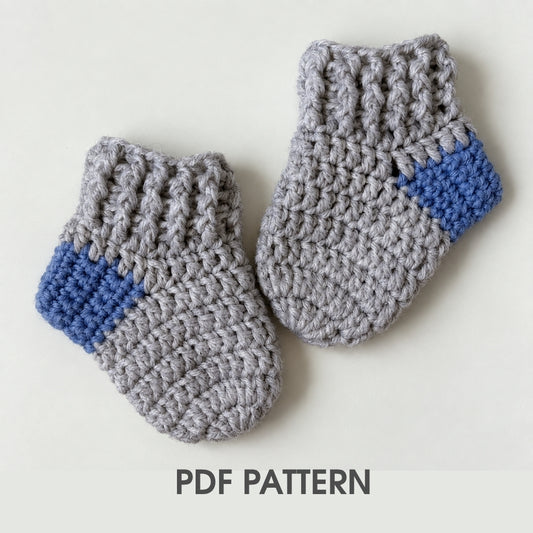 Ribbed Baby Socks Crochet Pattern – 3 Sizes