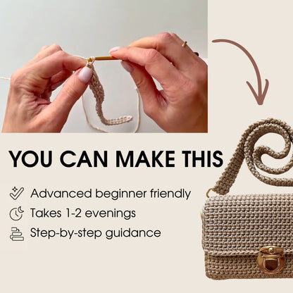 Structured crochet crossbody bag pattern PDF