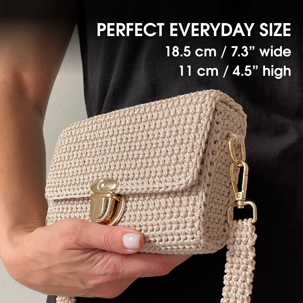 Structured crochet crossbody bag pattern PDF