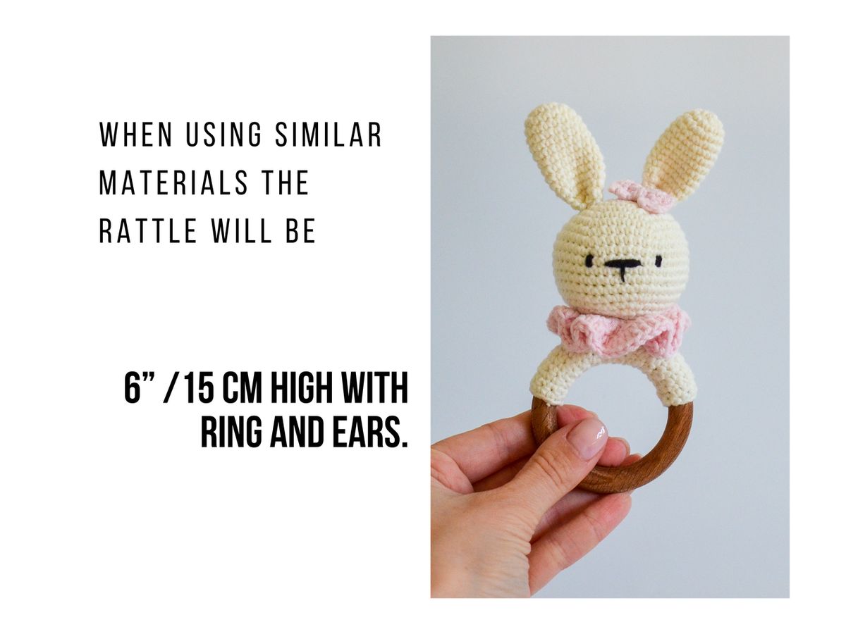 size of crochet bunny toy