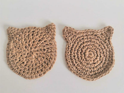 Crochet Cat Jute Coasters easy pattern