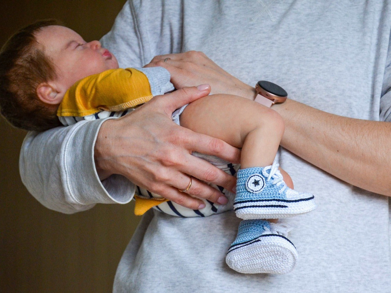 Crocheted High top sneakers for baby