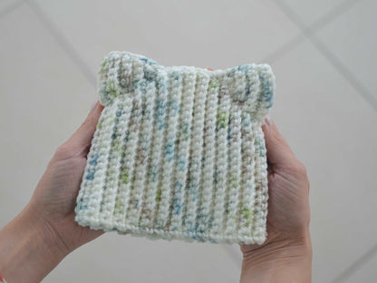 Crochet cat ear baby hat