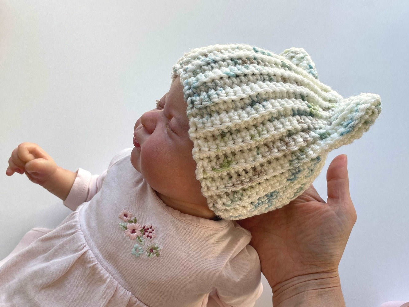 Baby hat with ears crochet online pattern