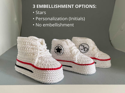 Baby high top sneakers crochet pattern