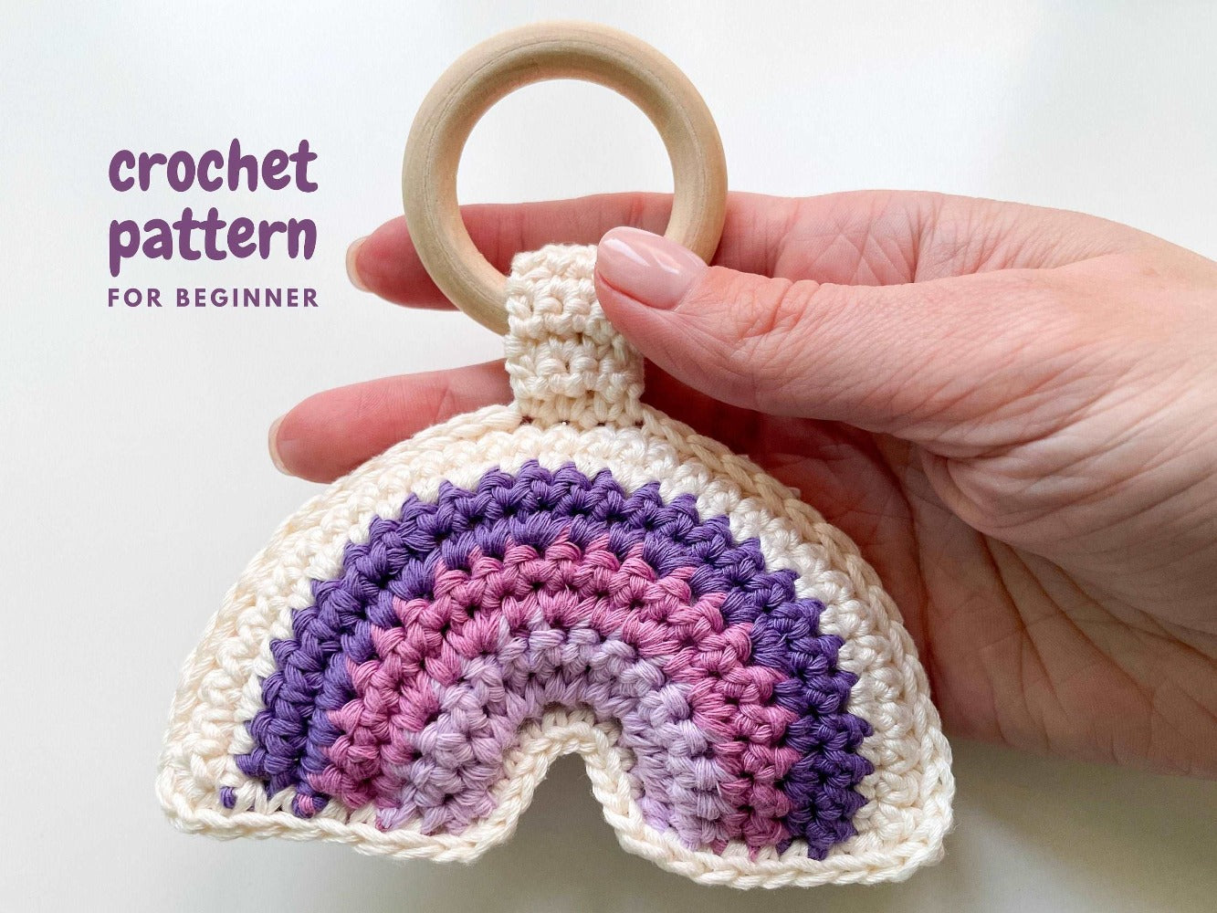 FREE Easy crochet rainbow rattle pattern