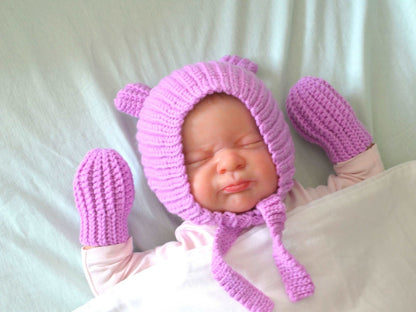 Bear ear bonnet crochet pattern #H1