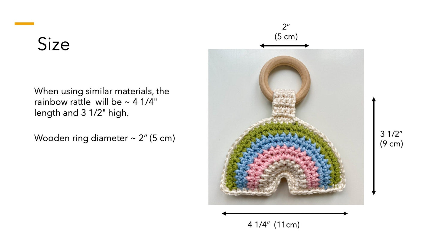 FREE Easy crochet rainbow rattle pattern