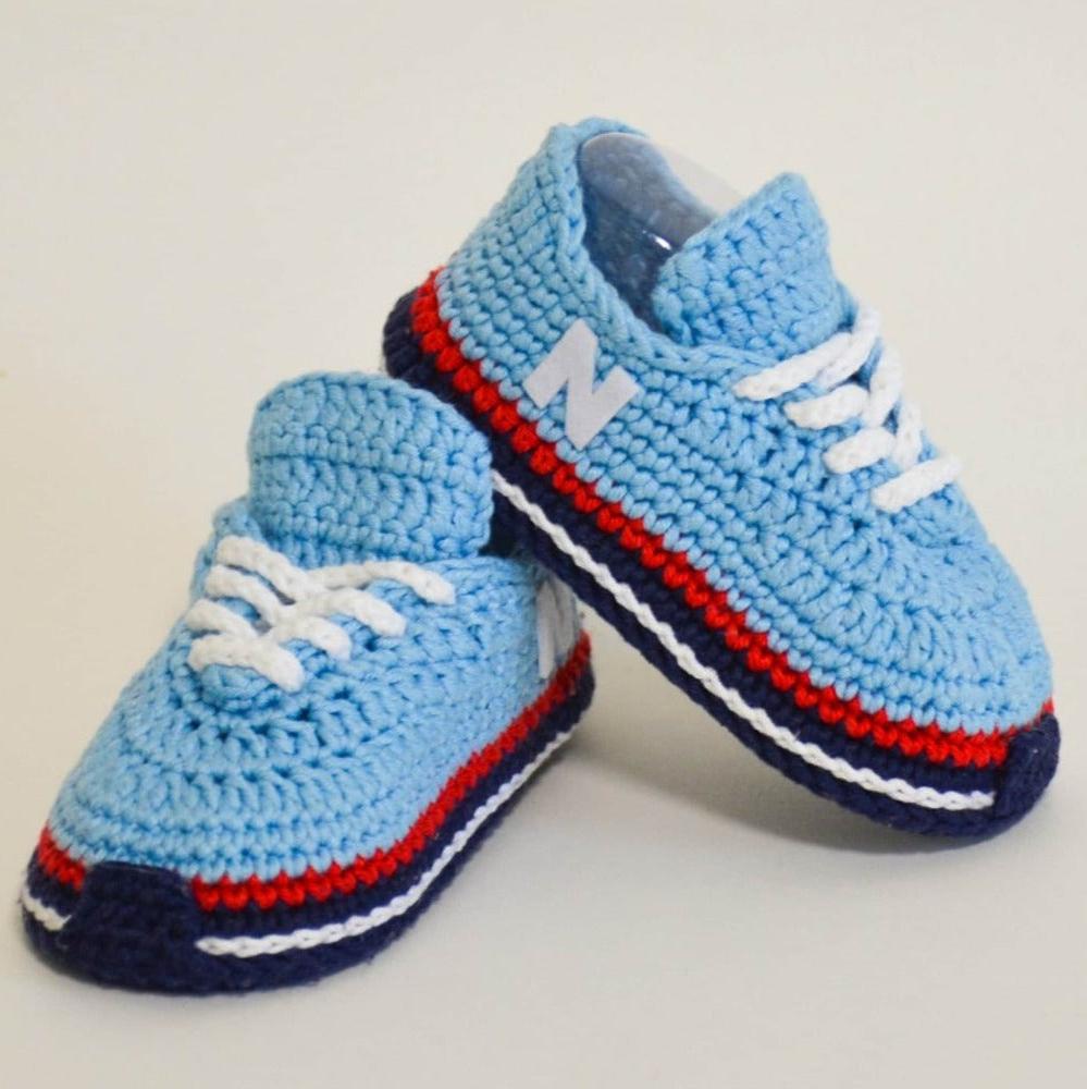 New Balanced-Inspired Color Baby Sneakers Crochet Pattern