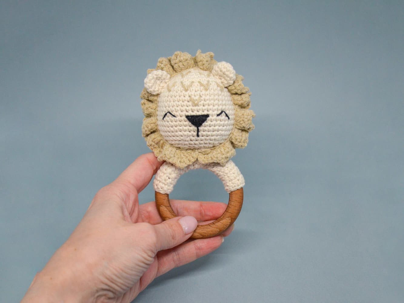 Lion Amigurumi Baby Rattle